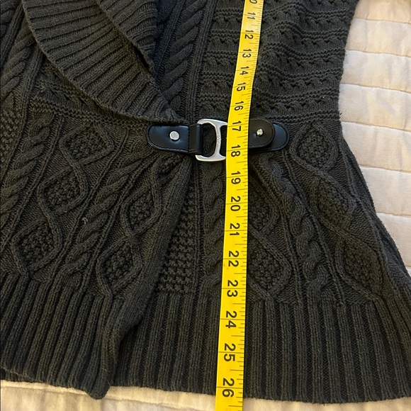 Lauren  Charcoal Women's Cardigan with Belt - Picture 7 of 7